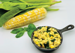 Quick scrambled eggs made with spinach, corn and basil Egg Kit. single serving packs for quick egg breakfast or easy meals (4673448280200)